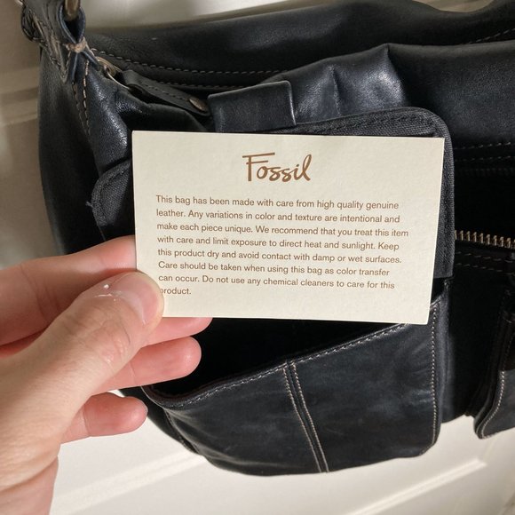 Vintage Fossil - Black Smooth Leather Large Purse - Picture 11 of 16